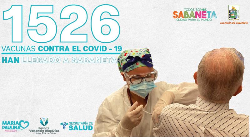 1526 Vacunas contra el COVID-19 han llegado a Sabaneta
