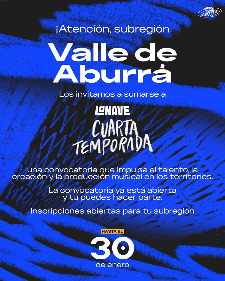 l talento musical de Sabaneta se sube a La Nave 4.0 ! Abiertas las inscripciones hasta el 30 de enero.