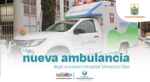 Una nueva ambulancia llegó a nuestro Hospital Venancio Díaz Díaz