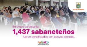 En lo que va de junio, 1,437 sabaneteños fueron beneficiados con apoyos sociales.