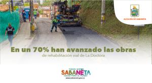 En un 70% han avanzado las obras de rehabilitación vial de La Doctora