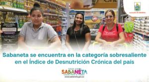 Sabaneta se encuentra en la categoría sobresaliente en el Índice de desnutrición crónica del país