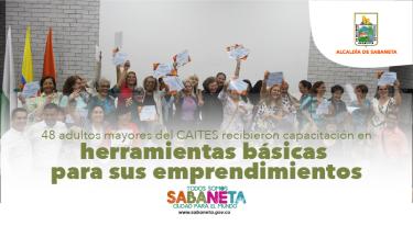 48 adultos mayores del CAITES recibieron capacitación en herramientas básicas para sus emprendimientos