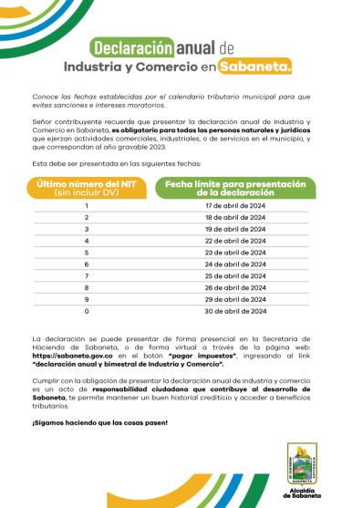 Conoce las fechas para la declaración anual de Industria y Comercio