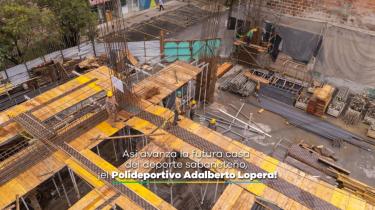 El NUEVO CUBO POLIDEPORTIVO ADALBERTO LOPERA SIGUE EN ASCENSO: OBRAS DEL SEGUNDO NIVEL YA ESTÁN EN MARCHA