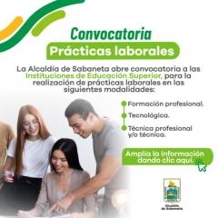 Convocatoria pública para la realización de prácticas laborales en el municipio de Sabaneta para 2024